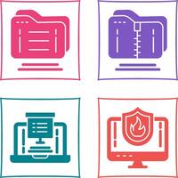 Folder and Compressed Icon vector