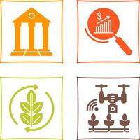 Parthenon and Statistics Icon vector