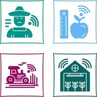 Farmer and Measure and Measure Icon vector