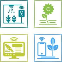 Smart Farm and Flowers Icon vector