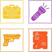 Camera and Flash Light Icon vector