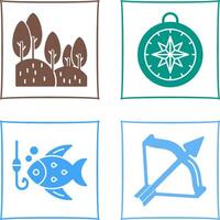 Forest and Compass Icon vector