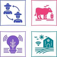 Connect and Cattle Icon vector