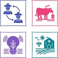 Connect and Cattle Icon vector