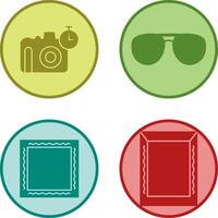 glasses and timer on camera Icon vector