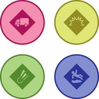 dangerous vehicle and danger of welding Icon vector