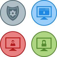 seguridad ajustes y descargar página web icono vector