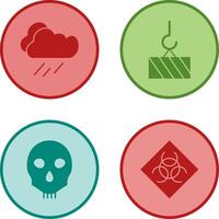 rain and heavy machinery Icon vector