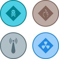 poisonous gas and Danger of flame Icon vector