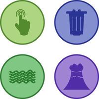 danger of hand press and garbage Icon vector