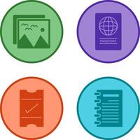 pictures and passport Icon vector