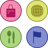 handbag and globe Icon vector