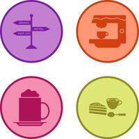 letrero y café máquina icono vector