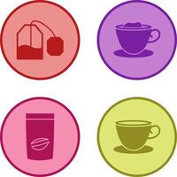 tea bag and creamy coffee Icon vector