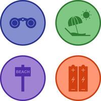 Binoculars and beach Icon vector