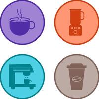 Hot Coffee and Coffee Blender Icon vector