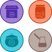 Coffee Shop And sugar Bottle Icon vector