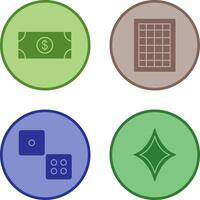 dollar bill and table of rates Icon vector