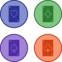 heart cards and diamonds card Icon vector