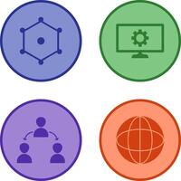 nodes and network setting Icon vector