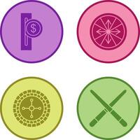 slot for coins and roulette With arrows Icon vector