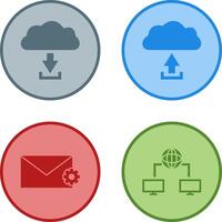 download from cloud upload to cloud Icon vector