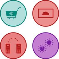 global shopping and cloud sysytem Icon vector