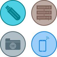 usb drive and server Icon vector