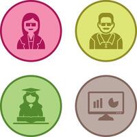 Female Professor and Male Professor Icon vector