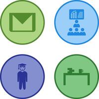 e mail and class Icon vector