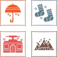 Umbrella and Winter Socks Icon vector