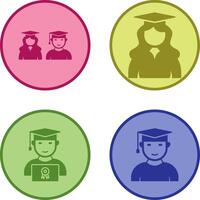 Graduates and Female Graduate Icon vector