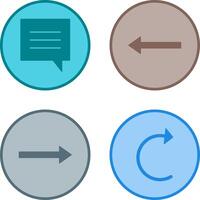 single chat bubble and left arrow Icon vector