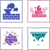 Chimney and Bonfire Icon vector