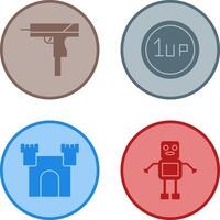Gun and 1UP Icon vector