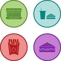 cream cake and lunch bistro Icon vector