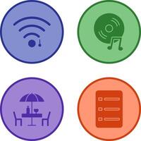 Wifi firmar y música discos compactos icono vector