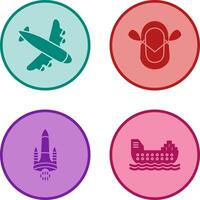 Landing Airplane and Dinghy Icon vector