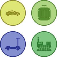 Police Car and Cable Car Icon vector