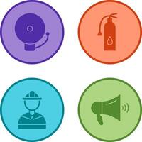 alarm and fire extinguisher Icon vector