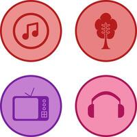 Music Player and Tree Icon vector