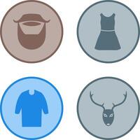 Beard and Moustache and Dress Icon vector