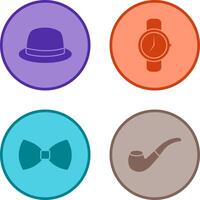 Hat and Watch Icon vector