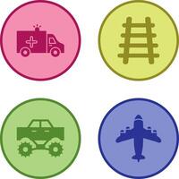 Ambulance and Train tack Icon vector