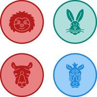 Sloth and Rabbit Icon vector