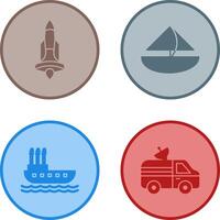 Rocket and Small Yacht Icon vector