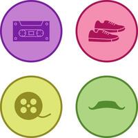 Casette and Sneakers Icon vector