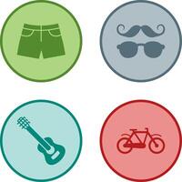 hipster estilo y pantalones cortos icono vector