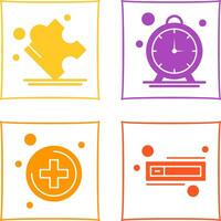 Puzzle and Stop Watch Icon vector