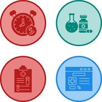 Clock and test tube Icon vector